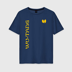 Футболка оверсайз женская WU TANG CLAN LOGO YELLOW, цвет: тёмно-синий