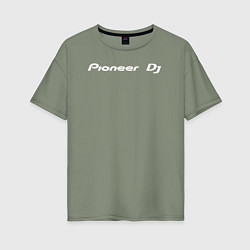 Футболка оверсайз женская Pioneer DJ - Logo White, цвет: авокадо