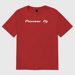 Футболка оверсайз женская Pioneer DJ - Logo White, цвет: красный