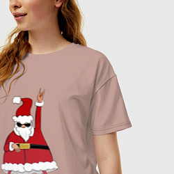 Футболка оверсайз женская Santas not dead!, цвет: пыльно-розовый — фото 2