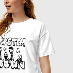 Футболка оверсайз женская Карикатура на группу System of a Down, цвет: белый — фото 2
