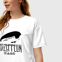 Футболка оверсайз женская Дирижабль Led Zeppelin с лого участников, цвет: белый — фото 2