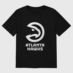 Футболка оверсайз женская Атланта Хокс, Atlanta Hawks, цвет: черный