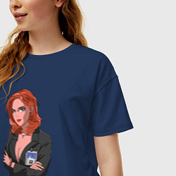 Футболка оверсайз женская Dana Scully X-Files, цвет: тёмно-синий — фото 2