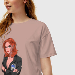 Футболка оверсайз женская Dana Scully X-Files, цвет: пыльно-розовый — фото 2