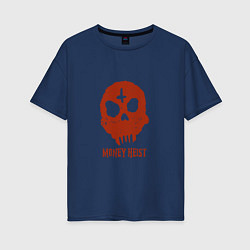 Футболка оверсайз женская Money Heist Skull, цвет: тёмно-синий