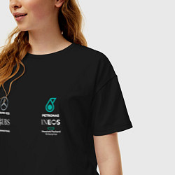 Футболка оверсайз женская Merсedes PETRONAS, цвет: черный — фото 2