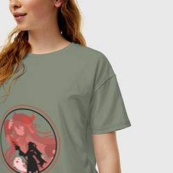 Футболка оверсайз женская Ху ТаоHu Tao Genshin Impact, цвет: авокадо — фото 2