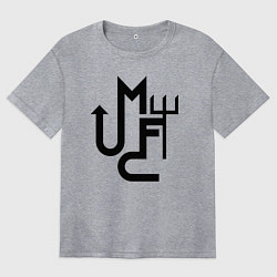 Футболка оверсайз женская Манчестер Юнайтед минимализм, цвет: меланж