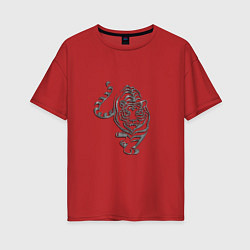 Женская футболка оверсайз Символ года тигр