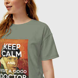 Футболка оверсайз женская Успокойся и сходи к хорошему доктору!, цвет: авокадо — фото 2