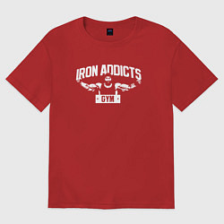 Футболка оверсайз женская Iron Addicts Gym, цвет: красный