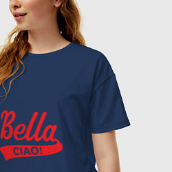 Футболка оверсайз женская Bella Ciao Белла Чао, цвет: тёмно-синий — фото 2
