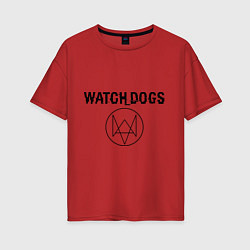 Футболка оверсайз женская Watch Dogs, цвет: красный