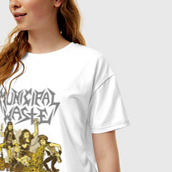 Футболка оверсайз женская Municipal Waste - трэшовая компашка!, цвет: белый — фото 2