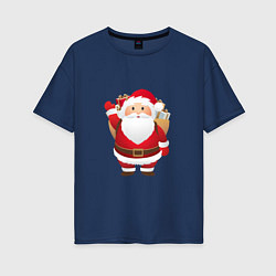 Женская футболка оверсайз Санта-Клаус подарки