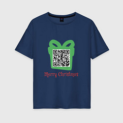 Женская футболка оверсайз QR Christmas