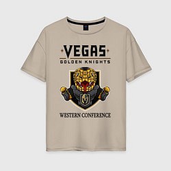 Женская футболка оверсайз Vegas Golden Knights Вегас Золотые Рыцари