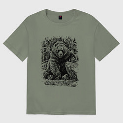 Футболка оверсайз женская Истинный хозяин Русского леса, цвет: авокадо