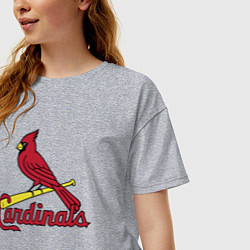 Футболка оверсайз женская St Louis Cardinals - baseball team, цвет: меланж — фото 2