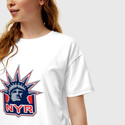 Футболка оверсайз женская Нью Йорк Рейнджерс New York Rangers, цвет: белый — фото 2