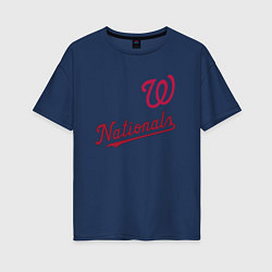 Футболка оверсайз женская Washington Nationals - baseball team!, цвет: тёмно-синий