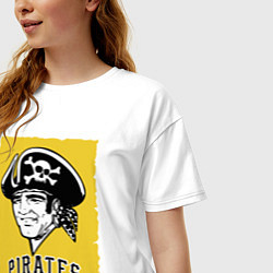 Футболка оверсайз женская Pittsburgh Pirates baseball, цвет: белый — фото 2