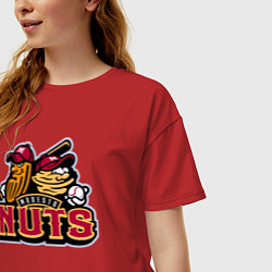 Футболка оверсайз женская Modesto Nuts -baseball team, цвет: красный — фото 2