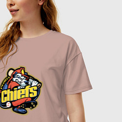 Футболка оверсайз женская Peoria Chiefs - baseball team, цвет: пыльно-розовый — фото 2