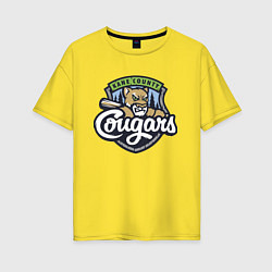 Футболка оверсайз женская Kane County Cougars - baseball team, цвет: желтый