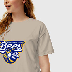 Футболка оверсайз женская Burlington Bees - baseball team, цвет: миндальный — фото 2