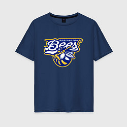 Футболка оверсайз женская Burlington Bees - baseball team, цвет: тёмно-синий