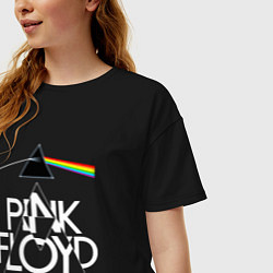 Футболка оверсайз женская PINK FLOYD LOGO ПИНК ФЛОЙД, цвет: черный — фото 2