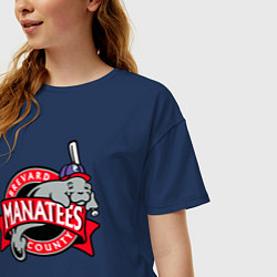 Футболка оверсайз женская Brevard County Manatees - baseball team, цвет: тёмно-синий — фото 2