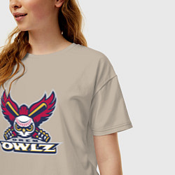 Футболка оверсайз женская Orem Owlz - baseball team, цвет: миндальный — фото 2