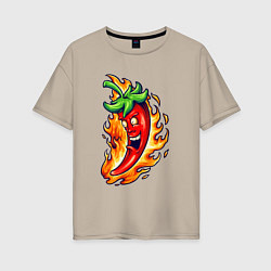 Женская футболка оверсайз Огненный перец