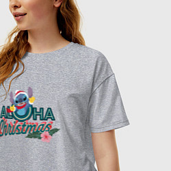 Футболка оверсайз женская Aloha Christmas, цвет: меланж — фото 2