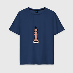 Женская футболка оверсайз Шахматный король граффити