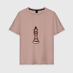 Женская футболка оверсайз Шахматный король граффити