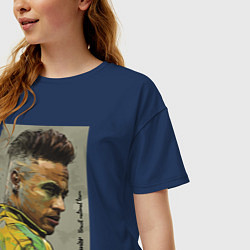 Футболка оверсайз женская Neymar Junior - Brazil national team, цвет: тёмно-синий — фото 2