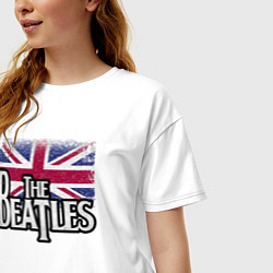 Футболка оверсайз женская The Beatles Great Britain Битлз, цвет: белый — фото 2