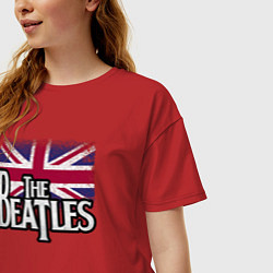 Футболка оверсайз женская The Beatles Great Britain Битлз, цвет: красный — фото 2
