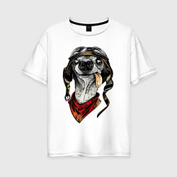 Женская футболка оверсайз Biker dog