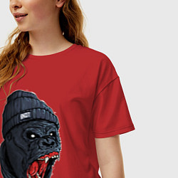 Футболка оверсайз женская Scream gorilla, цвет: красный — фото 2
