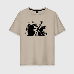 Женская футболка оверсайз Мыши с гранатометом Banksy