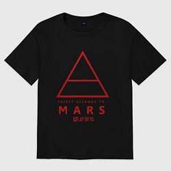 Футболка оверсайз женская 30 Seconds to Mars рок, цвет: черный