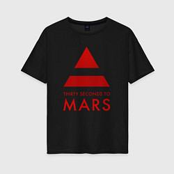 Футболка оверсайз женская 30 Seconds to Mars - Рок, цвет: черный
