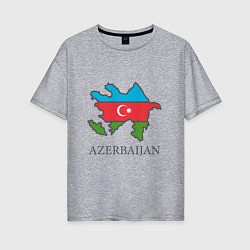 Футболка оверсайз женская Map Azerbaijan, цвет: меланж