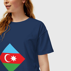 Футболка оверсайз женская Flag Azerbaijan, цвет: тёмно-синий — фото 2
