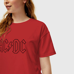 Футболка оверсайз женская ACDC Logo Молния, цвет: красный — фото 2